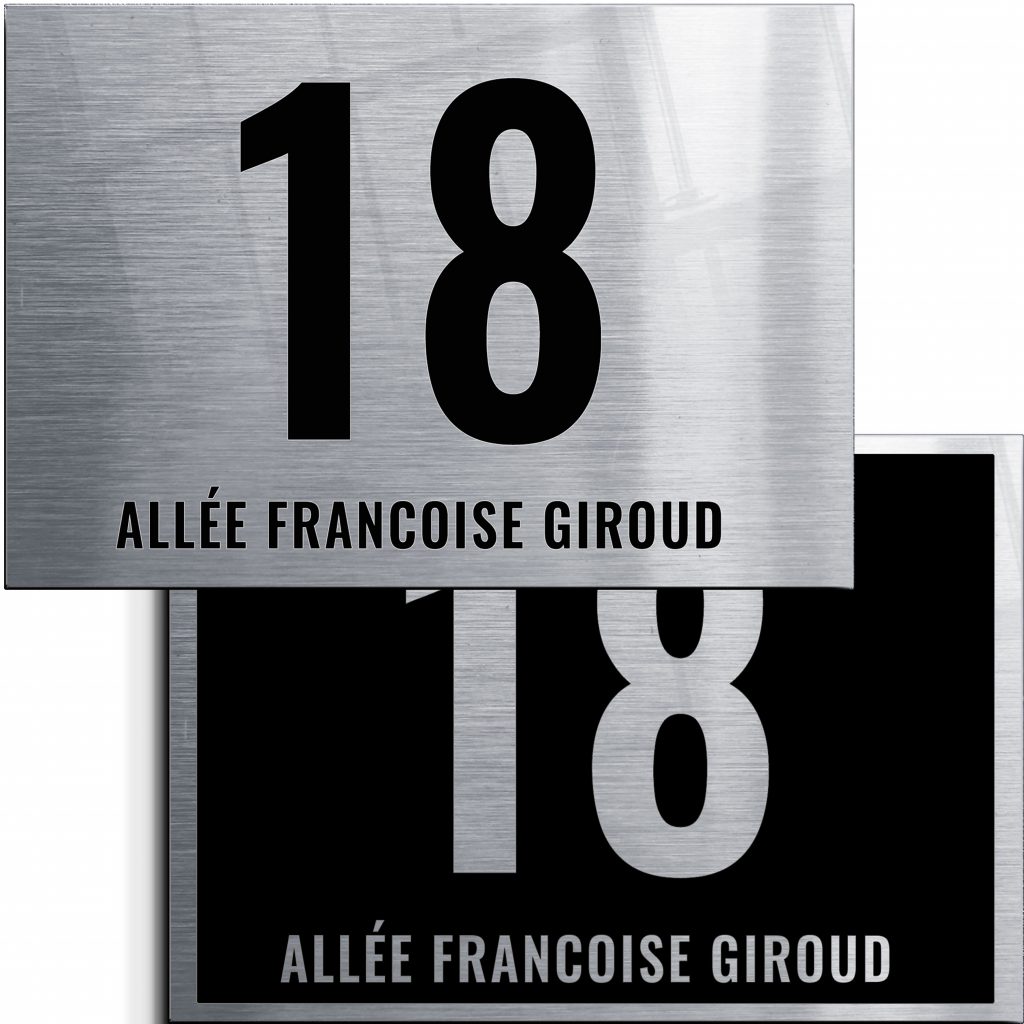 plaque numéro de rue contemporaine