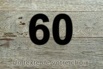 Plaque numéro de maison effet bois flotté gris vert, chiffre noir