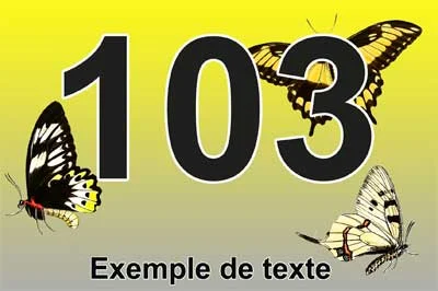 Plaque numéro de maison aux papillons machaon sur fond jaune, chiffre noir