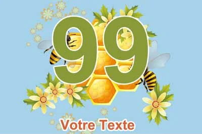 Plaque numéro de maison aux abeilles et rayon de miel, chiffre vert olive
