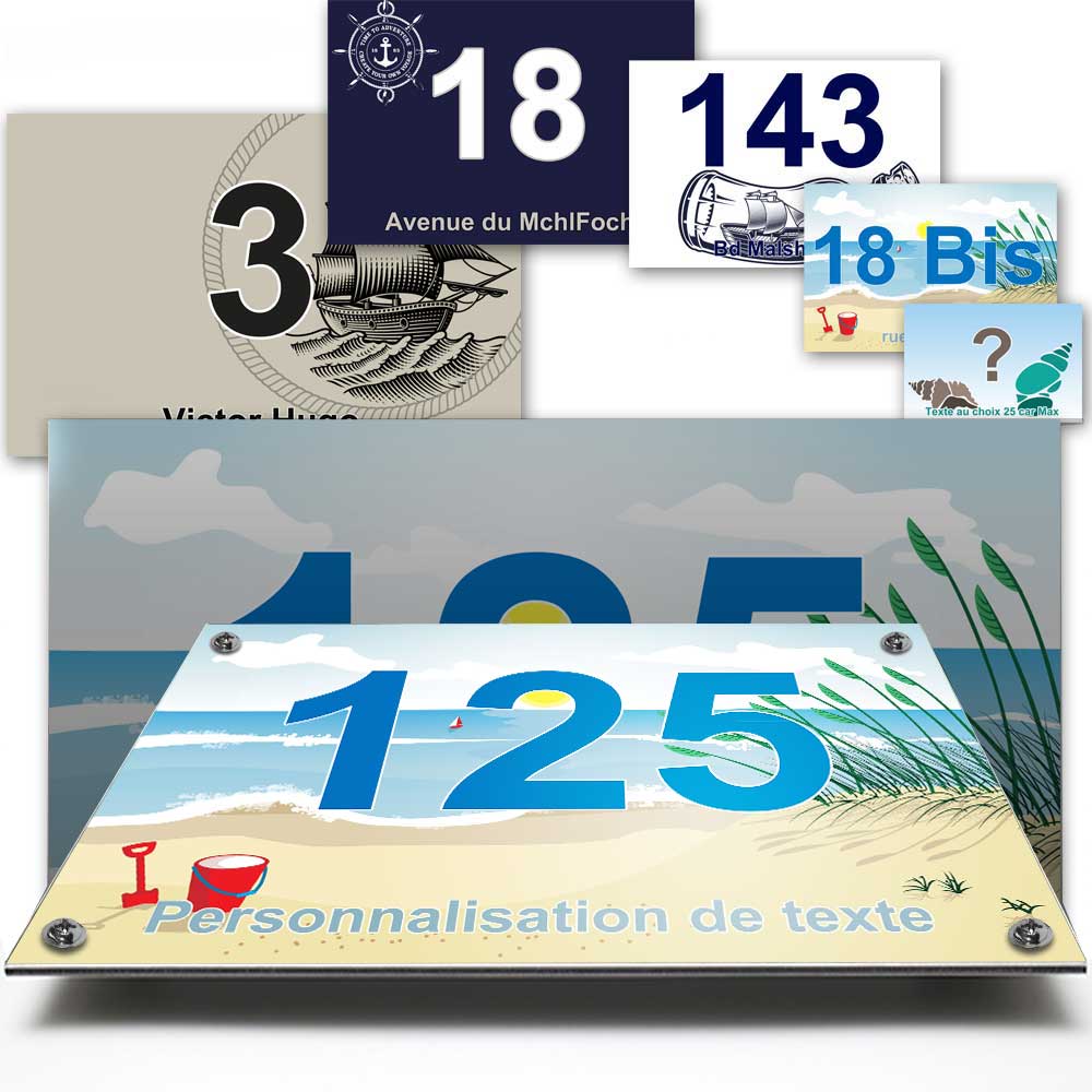 plaque numéro de rue collection mer